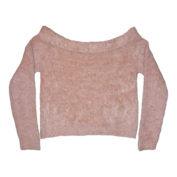 MINKPINK Florentine Off Shoulder Sweater in Mushroom - Picture 4 of 5